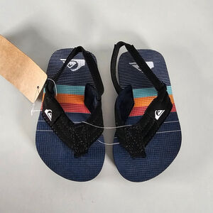 Quiksilver Kids Striped Flip Flops Blue Size 6 New